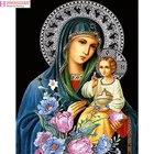 Круглая Алмазная вышивка 5d сделай сам, волшебная алмазная живопись, Дева Мария, наша Леди, сын, религиозная вышивка крестиком стразы, украшение