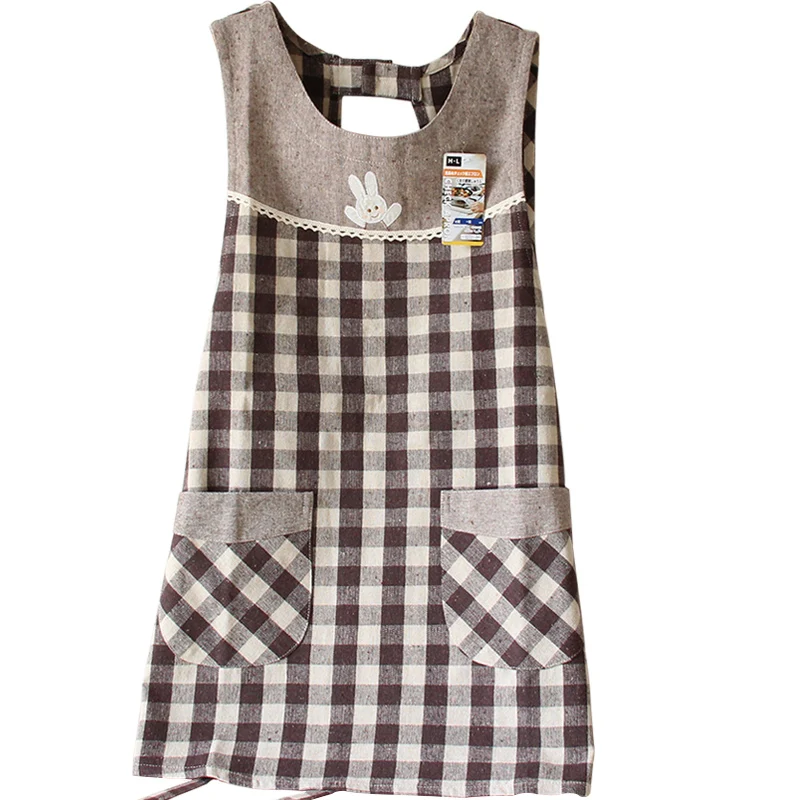 Из хлопка и льна фартук детский халат Для женщин леди чистящие средства для кухни