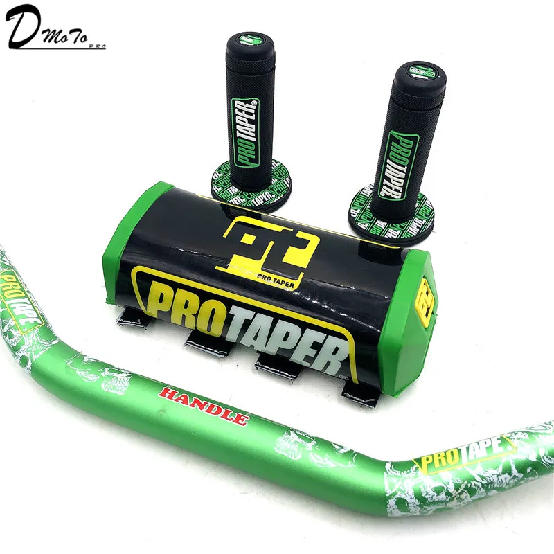 Green P 1-1/" Руль с барными подушечками ручки для протейпинга KTM CRF KLX мотоцикл Грязь питбайк ATV Quad гоночный велосипед - Цвет: Green P