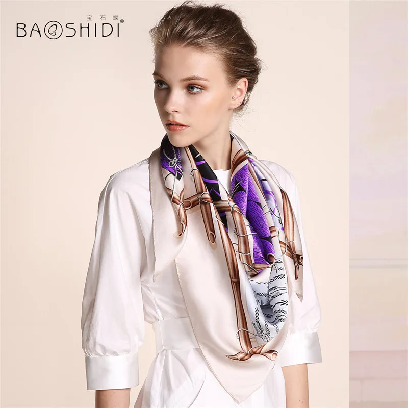 [BAOSHIDI] Осень 2016 Новое поступление 16 момме чистый шелк женский зимний шарф