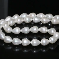 natural white shell pearl elegant teardrop 1013mm fine jewelry making fit diy necklace bracelet women loose beads 15inch b2278