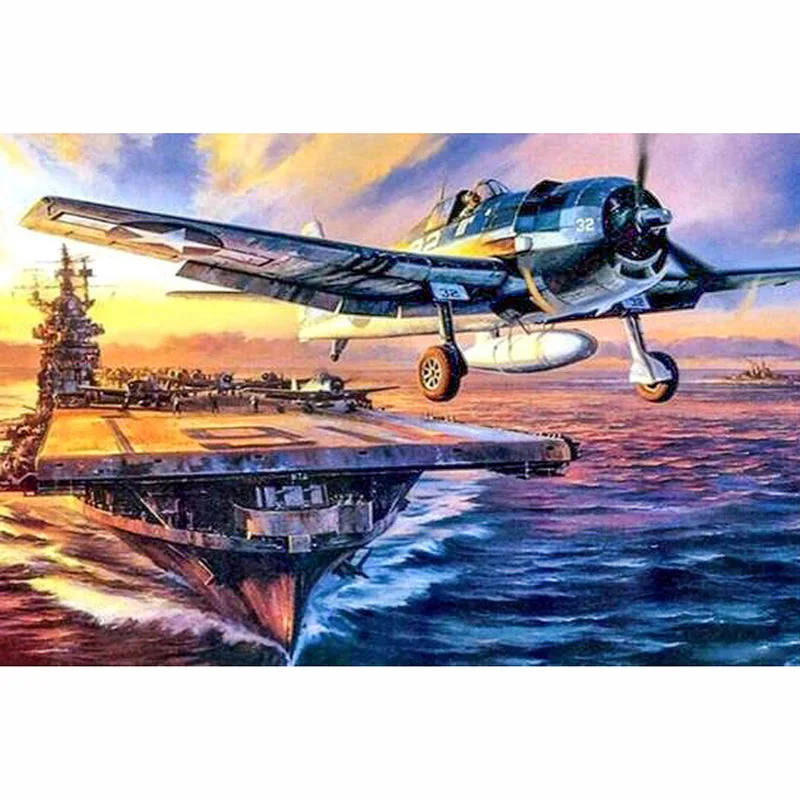 

DIY 5D Diamond painting Scenery aircraft 5D Cross Stitch Diamond mosaic landcape diamond Embroidery rhinestones Christmas gift