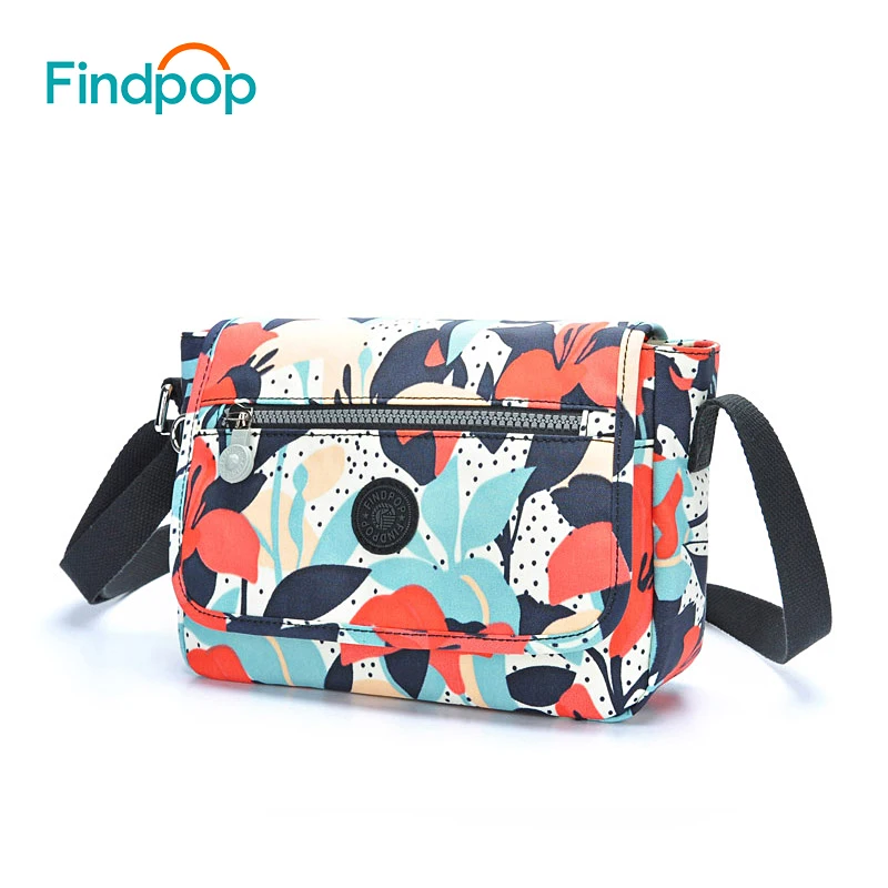 Findpop женская сумка через плечо с цветочным принтом 2018 модная Холщовая Сумка на