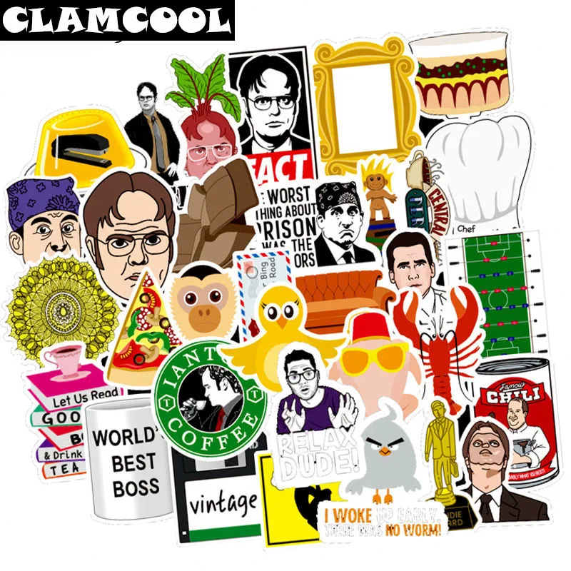 

50Pcs/Set Office Graffiti Stickers American TV Series For Luggage Motorcycle Laptop Refrigerator Toy Car Pvc Waterproof Sticker