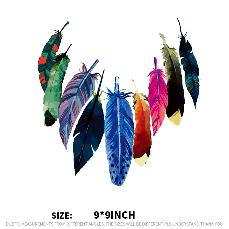 Decorative Feather Stickers Household Ironing Heat Transfers Clothes Patches DIY Decoration Appliqued Parches for Tops Coat Tote | Дом и сад