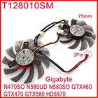 Вентилятор для видеокарты Gigabyte N470SO N580UD N580SO GTX460 GTX470 GTX580, 2 шт.лот, 75 мм, 12 В, 0,2 а
