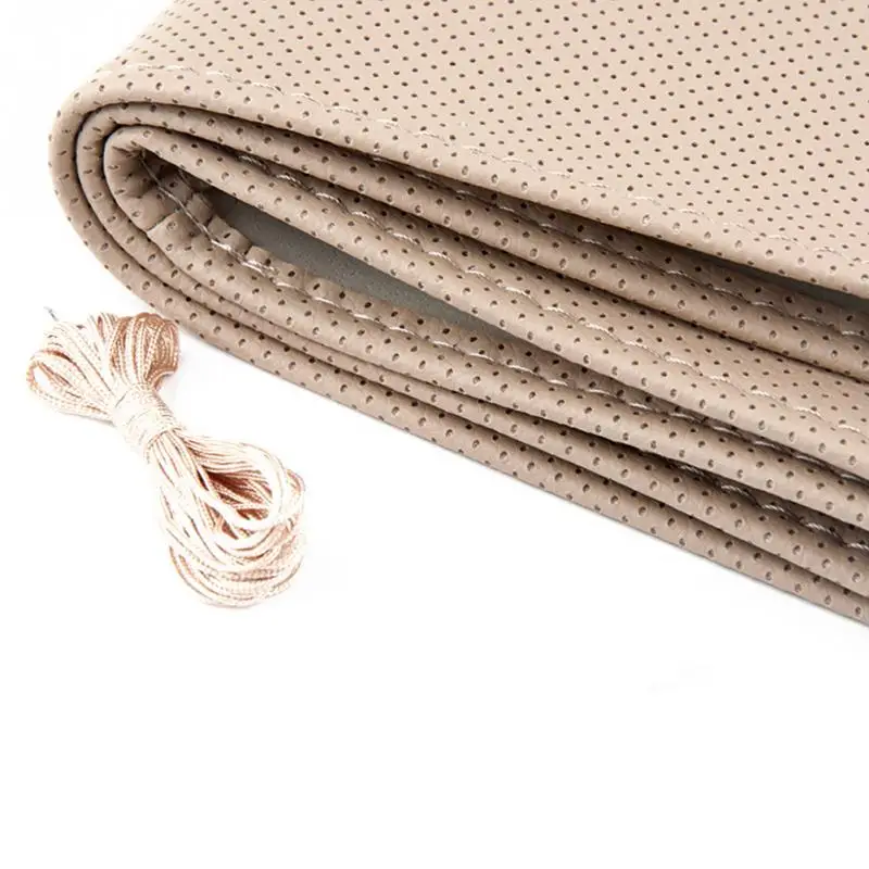 Оплетка на руль чехол рулевого колеса автомобиля с иглами и резьбой искусственная кожа протектор 38 см рулевое покрытие couvre