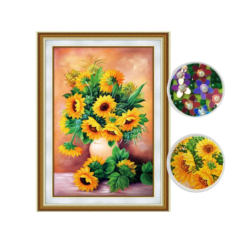 

Christmas Decorations for Home Wall Sticker Kitchen Diamond Embroidery Full Drill Special Diy 5d Diamond Painting Sunflower Vase