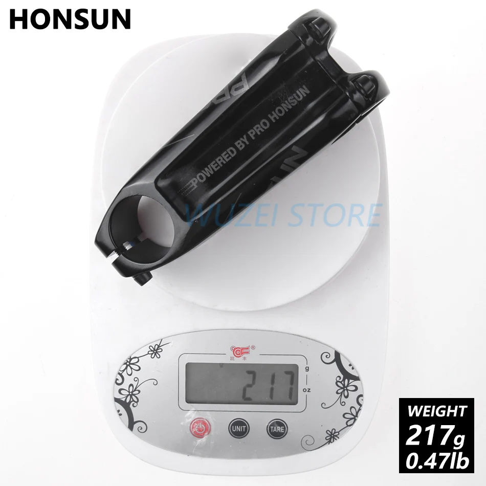Black HONSUN PRO велосипедный стержень 17 градусов MTB велосипедные стебли части 90 мм высокопрочный 31,8*28,6 мм стержень для XC AM MTB горный велосипед - Цвет: Black
