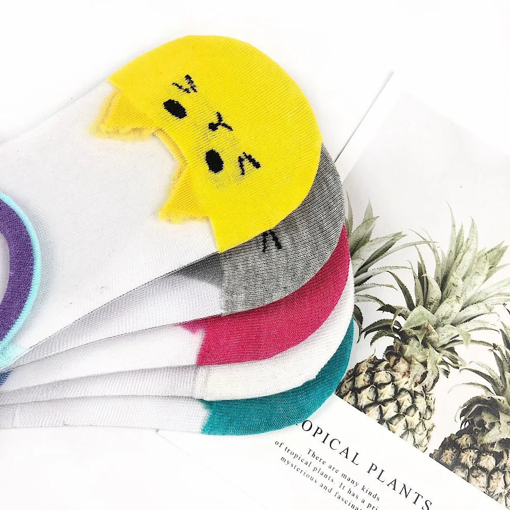 Носки женские из хлопка и вискозы с 3D рисунком животных|Носки-следки| |