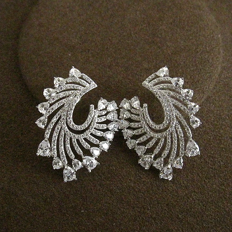 Fashion women's AAA cubic zirconia Abstract wing-shaped Earrings Wedding/Party/dinner Jewelry for Accessaries E1535w | Украшения и