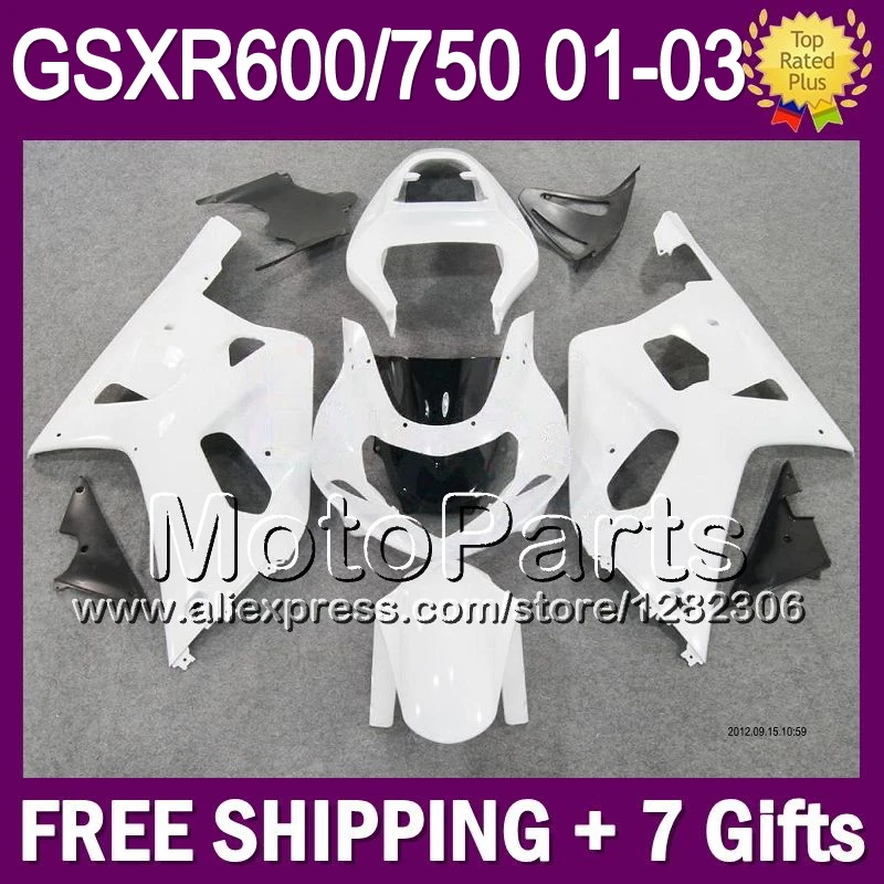7 подарок Для SUZUKI GSX R750 2001 2002 2003 Gloss white R600 1T8140 GSXR750 GSXR 600 750 K1 01 02 03 ВСЕ Белый