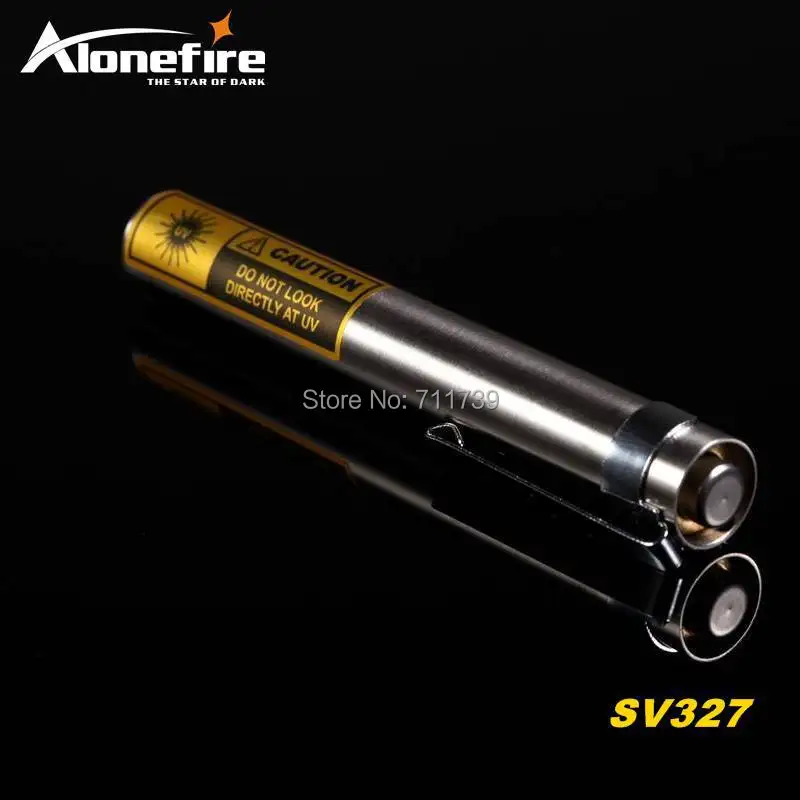 ALONEFIRE SV327 395nm УФ мини светодиодная нержавеющая сталь вспышка светильник