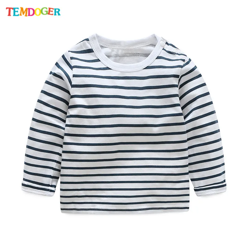 Tem Doger Baby Boy Clothing Sets Full Sleeve O-neck Pullover Striped Top+Suspenders Jeans Fashion Boys Suit 2pcs/set |