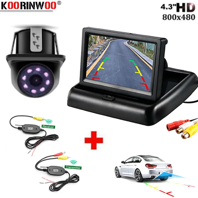 Koorinwoo CCD беспроводной автомобильный Стайлинг складной монитор 4 3 &quotTFT LCD цветной