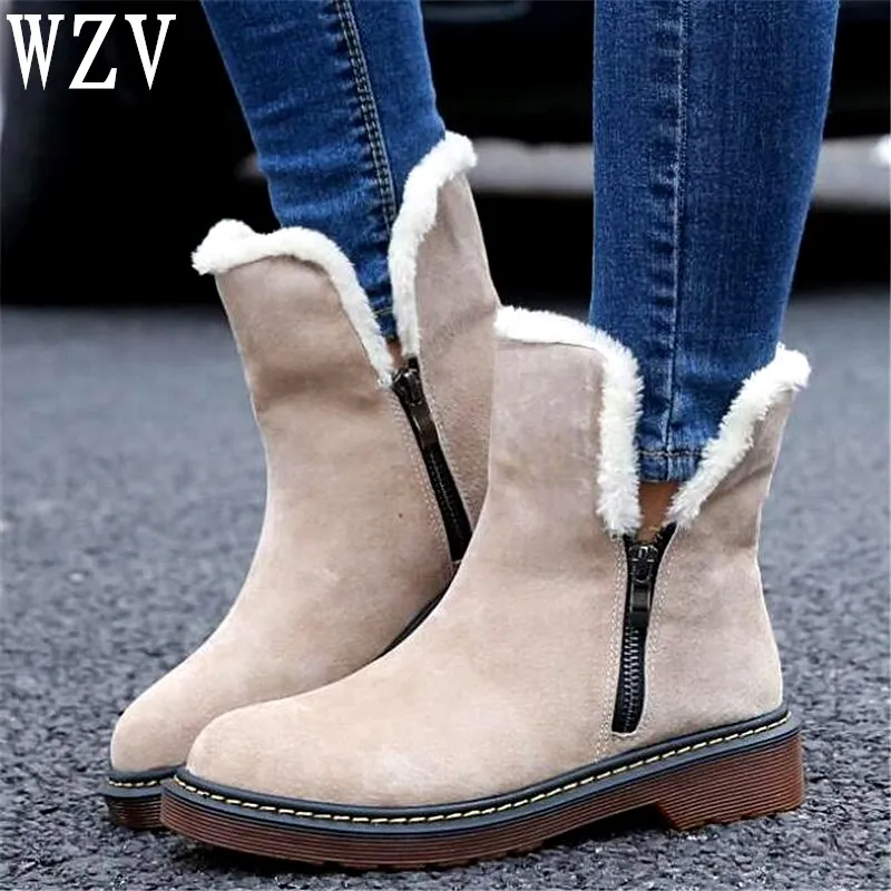 2018 реальные из натуральной кожи замшевые сапоги коровьей для Для женщин зимние