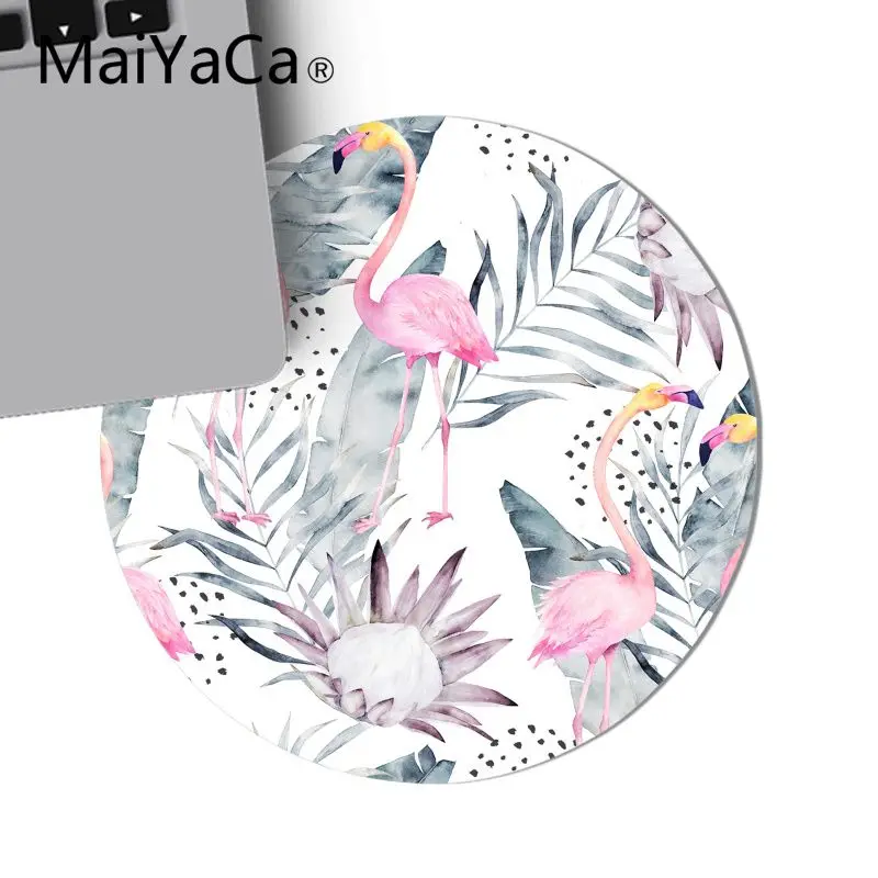 Maiyaca Розовый фламинго Офисная мышь геймерский мягкий круглый коврик для мыши