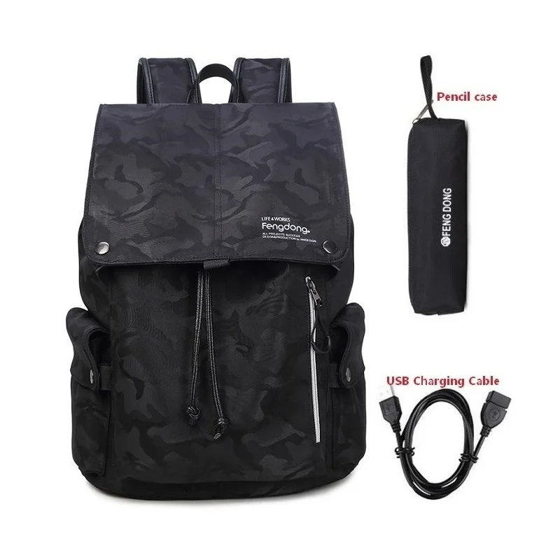 Set 2 Школьные сумки Многофункциональный USB зарядки мужской рюкзак для ноутбука молодежная мода Мужчины Mochila путешествия рюкзак анти- кражи - Цвет: Set 2
