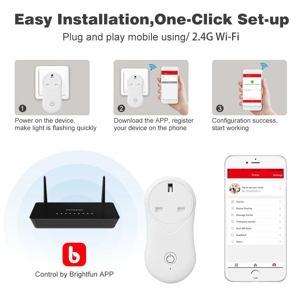 Умная штепсельная вилка WiFi с разъемом таймера и usb портом для зарядки розетка
