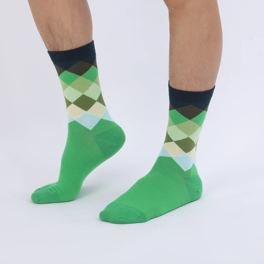 Носки Modeager мужские цветные в горошек полосатые клетку с рисунком ромбиками 75%