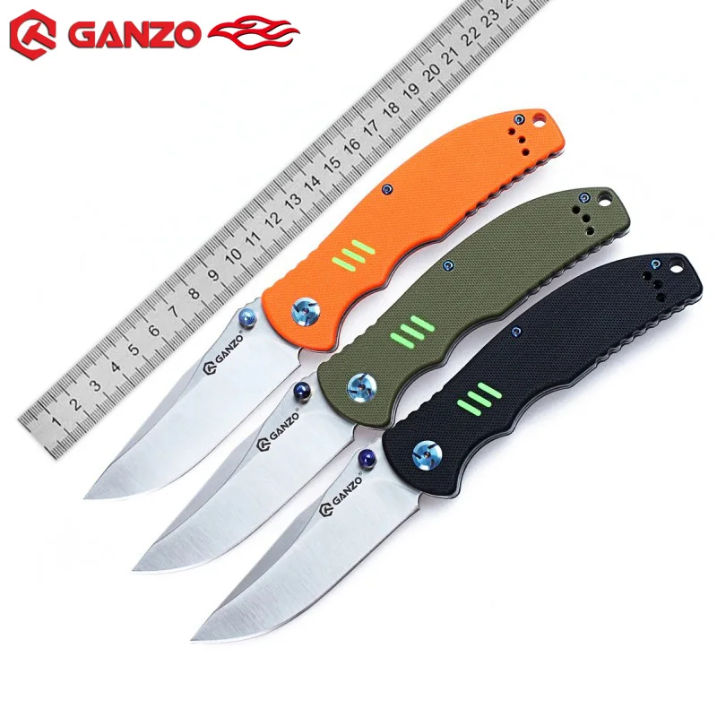 Ganzo G7501 58 ~ 60HRC 440C Лезвие G10 Ручка Складной тактический охотничий нож Военный Жар