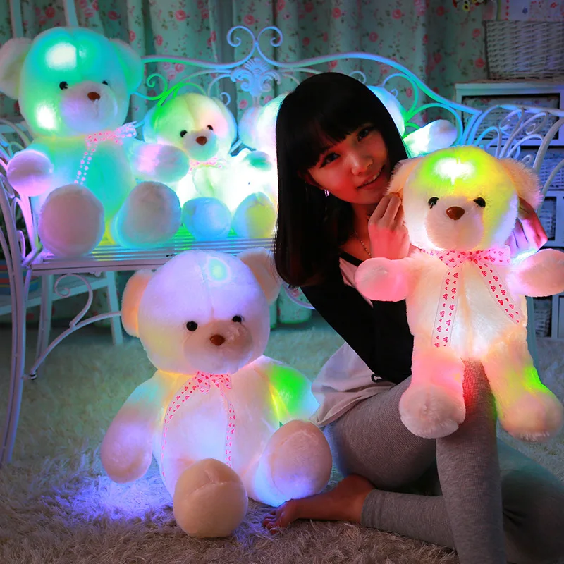 50 см творческий светильник Подушка светящиеся Teddy Bear & музыки мягкие Животные Led