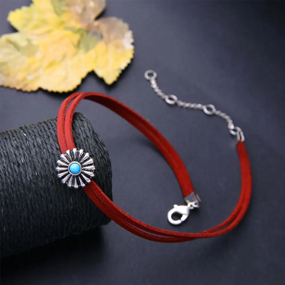 2017 Flowers Red Imitation Leather Vintage Choker New Popular Necklaces for Women Fashion Jewelry | Украшения и аксессуары