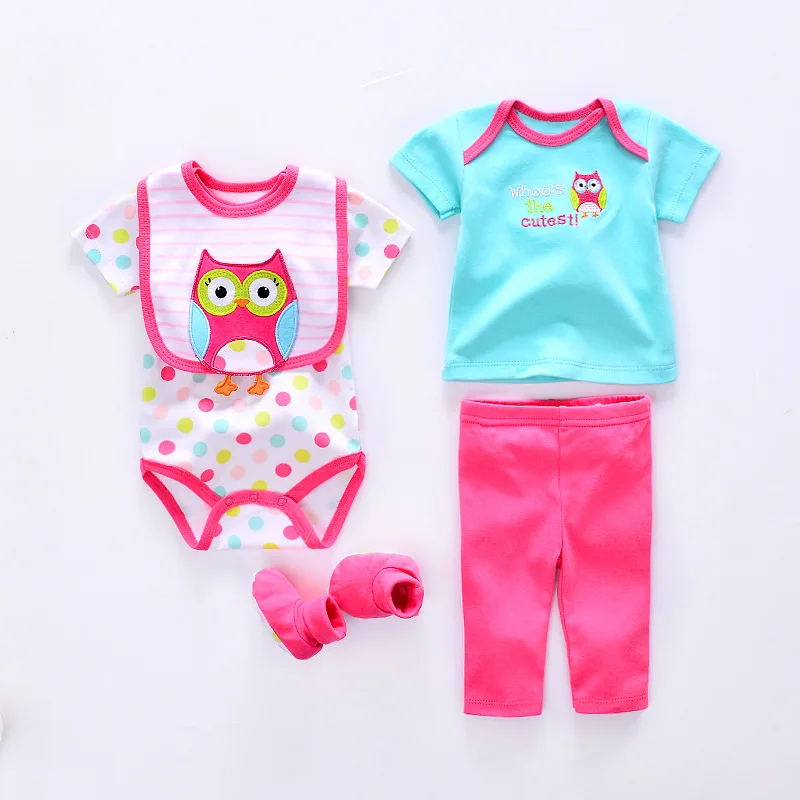 5 шт./комплект детский хлопковый комбинезон с коротким рукавом штаны носки