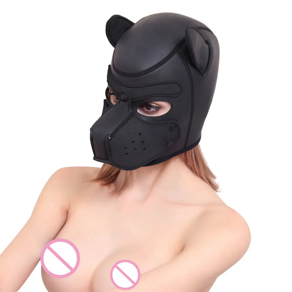 Маска BDSM собака капюшон БДСМ маска игрушка для связывания бондаж ограничители