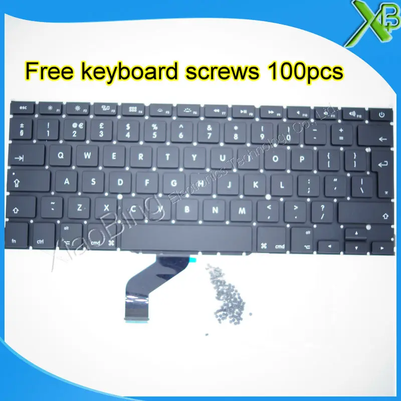 Совершенно новая английская клавиатура + 100 шт. винтов для клавиатуры MacBook Pro Retina 13