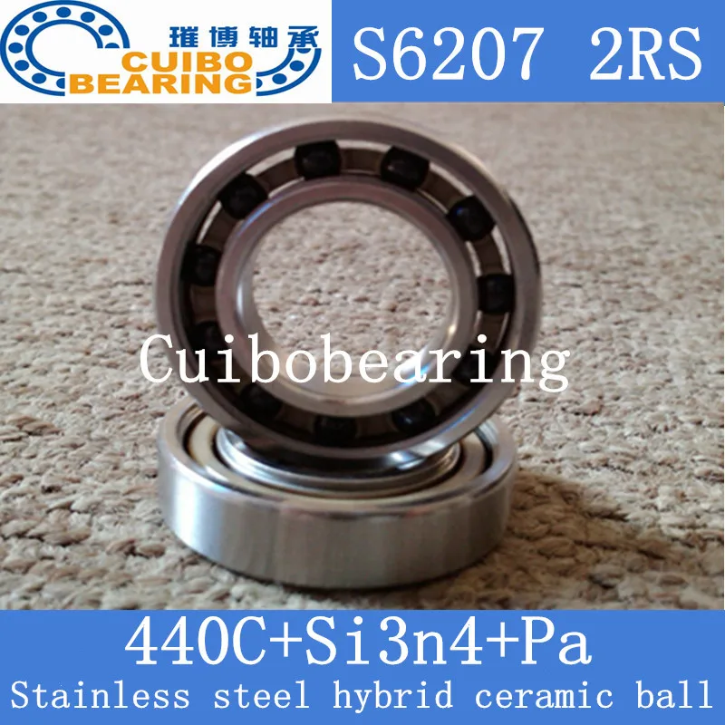 

6207 2RS Size 35x72x17 Stainless Steel Ceramic Ball Hybrid Bike Bearing s6207 2rs