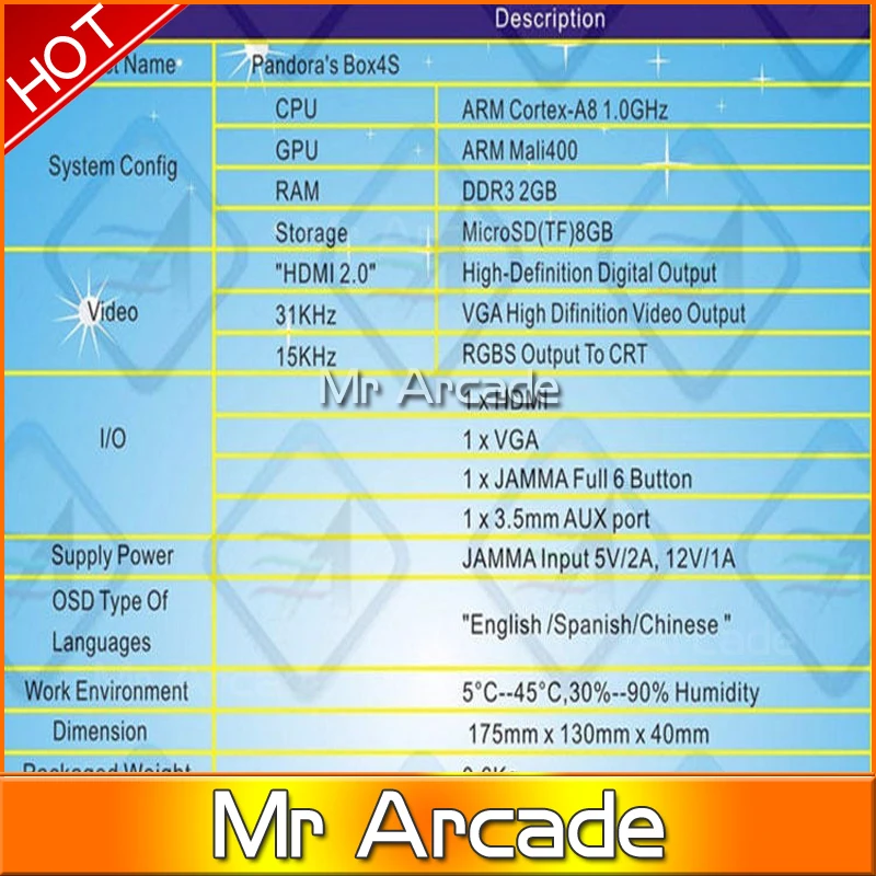 Pandora Box 4s Новое поступление 680 в 1 картридж для аркадных игр Jamma Multi Game board с выходом