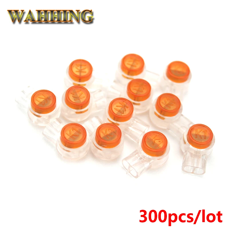 

300pcs K1 Terminal Cable Connection Wire Terminals Quick-Fit Splicing K1 Connector Terminal Block For RJ45 Telephone light HY683