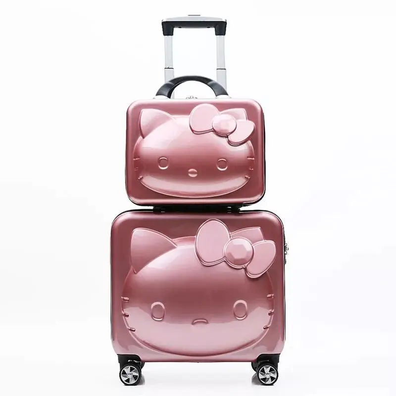 as the picture shows Детские комплекты чемоданов hello kitty розовый багаж на колесиках для девочек и мальчиков подарок для детей школьная сумка на колесиках с героями мультфильмов - Цвет: as the picture shows
