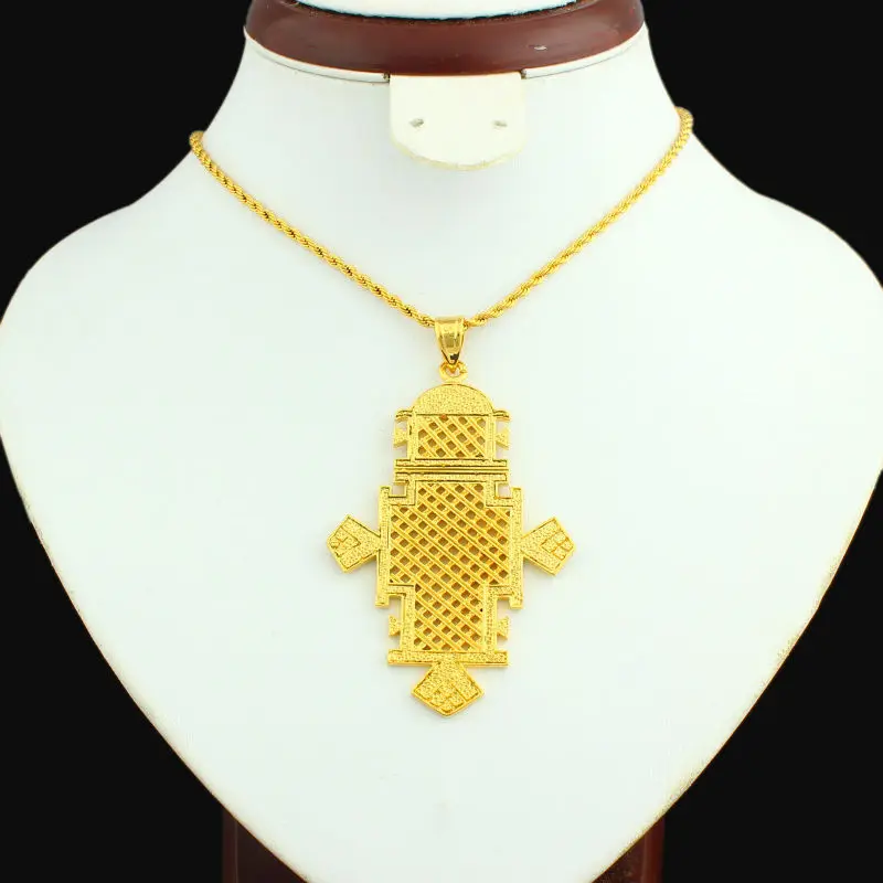 Новейшая цепочка с подвеской из эфиопского/суданского/эритрейского Креста 24 к