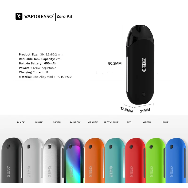 Vaporesso Renova Zero Vape Pod electronic cigarette kit 2ML Tank 650mAh Built-in Battery Starter Vaper | - Фото №1