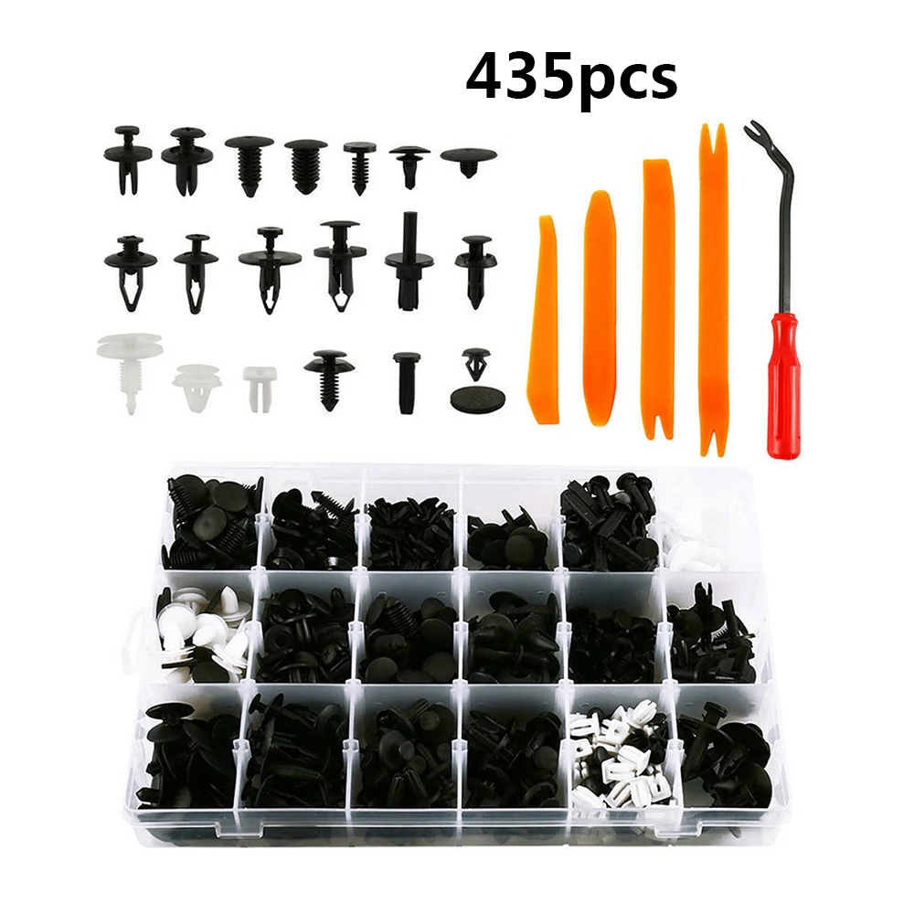 

435pcs Plastic Auto Car Body Trim Clips Retainer Bumper Rivet Panel Push Mould Fastener Removal ToolRivets Set