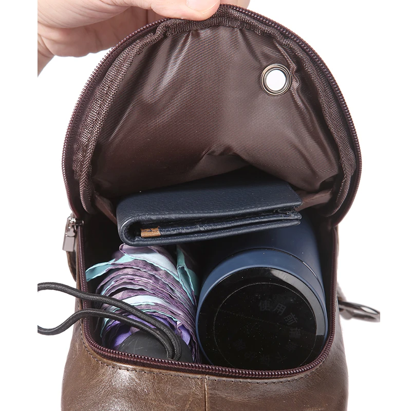 2017 натуральная кожа магнитная кнопка открытия мужской нагрудный рюкзак модный