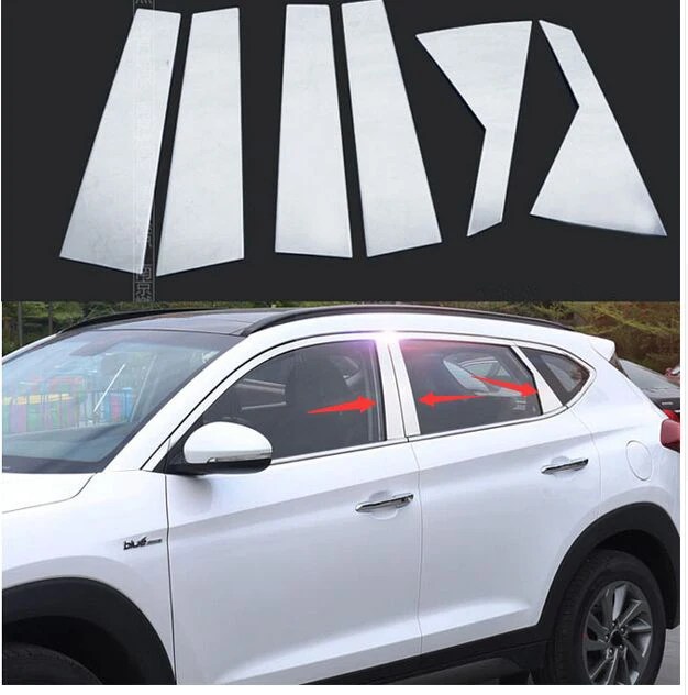 Подходит для HYUNDAI TUCSON 2016 2017 хромированные столбы из нержавеющей стали оконные