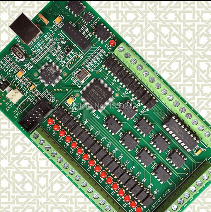 4-осевой ЧПУ USB-контроллер движения 200 кГц для шагового двигателя Бесплатная