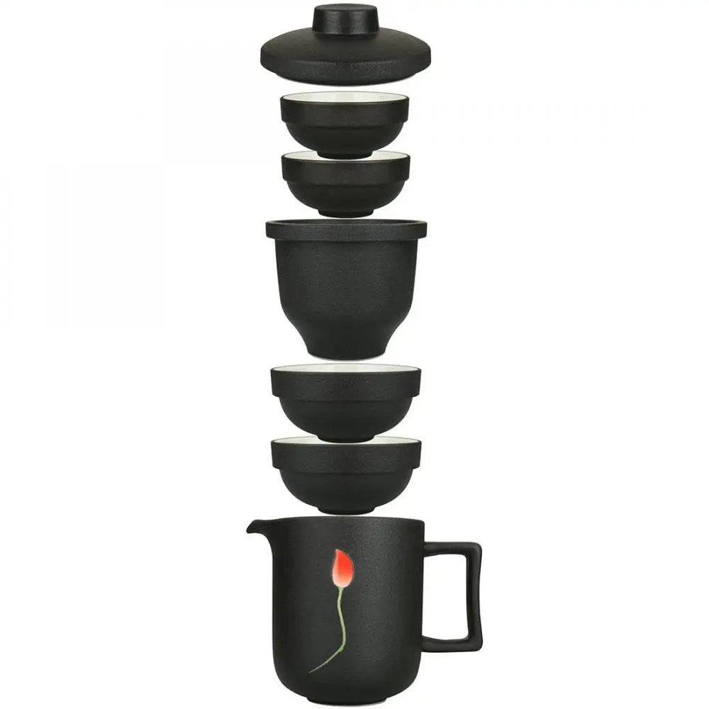 Винтаж китайский чайный набор кунг-фу Керамика Портативный для путешествий на