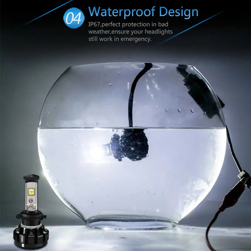Xenplus H7 LED H4 Фары Лампы V18 турбо вентилятор 9005 9006 H1 H3 H11 H8 H9 HB3 HB4 Hi Lo луч 6000LM XHP50