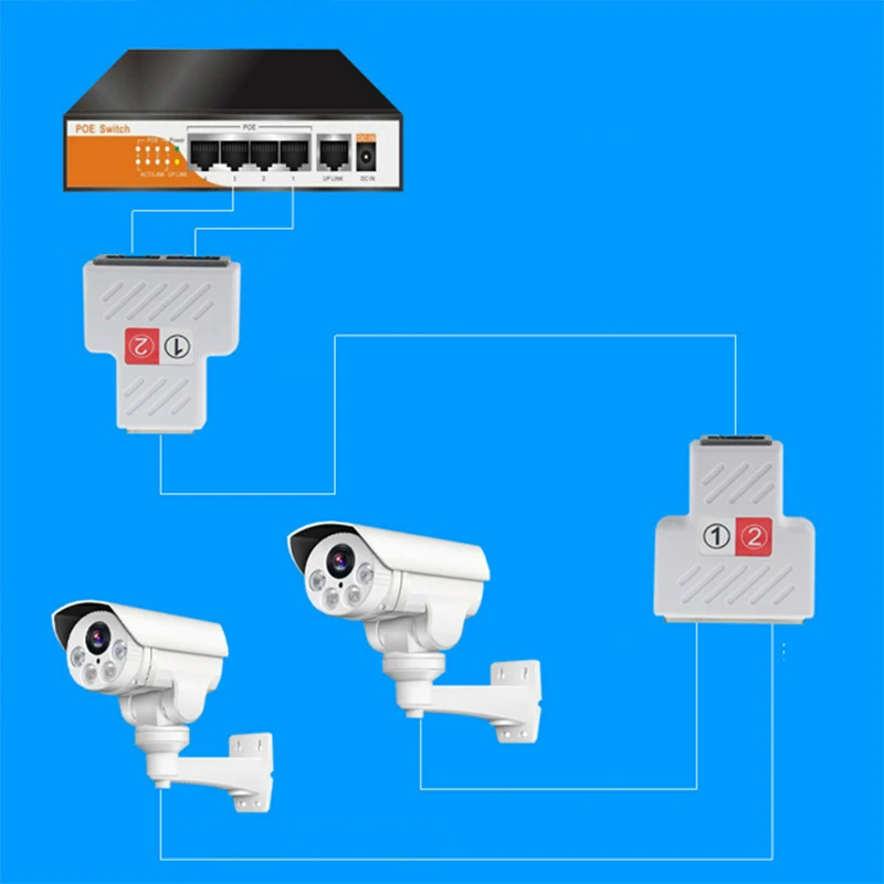 2шт Новый 1 до 2 двойной женский порт RJ45 Сплиттер разъем CAT6 LAN Ethernet Sockt сетевые