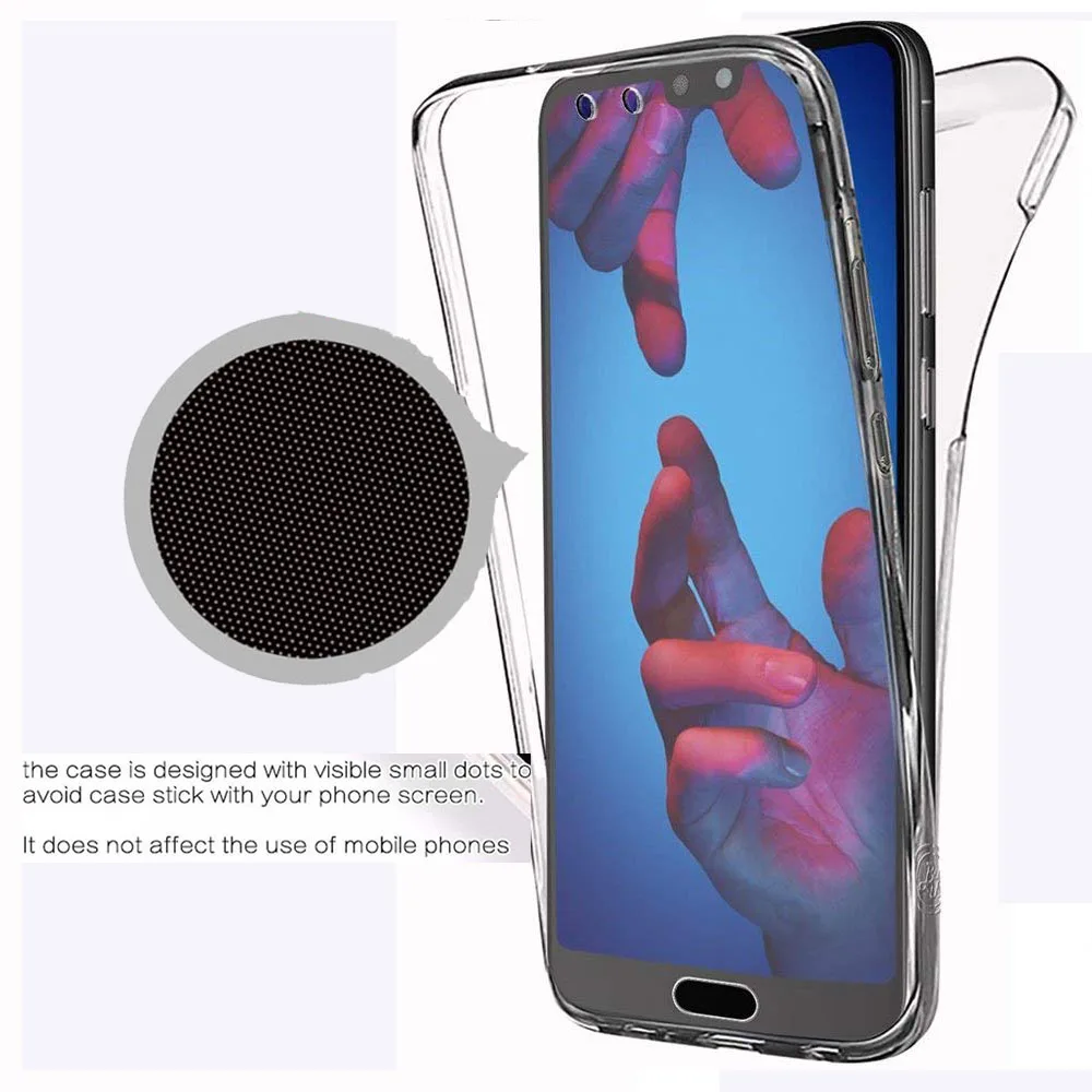 P20 Lite 360 градусов защитный прозрачный силиконовый чехол для Huawei Передняя и задняя