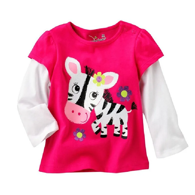 Футболка для девочек детская одежда с длинными рукавами и героями мультфильмов