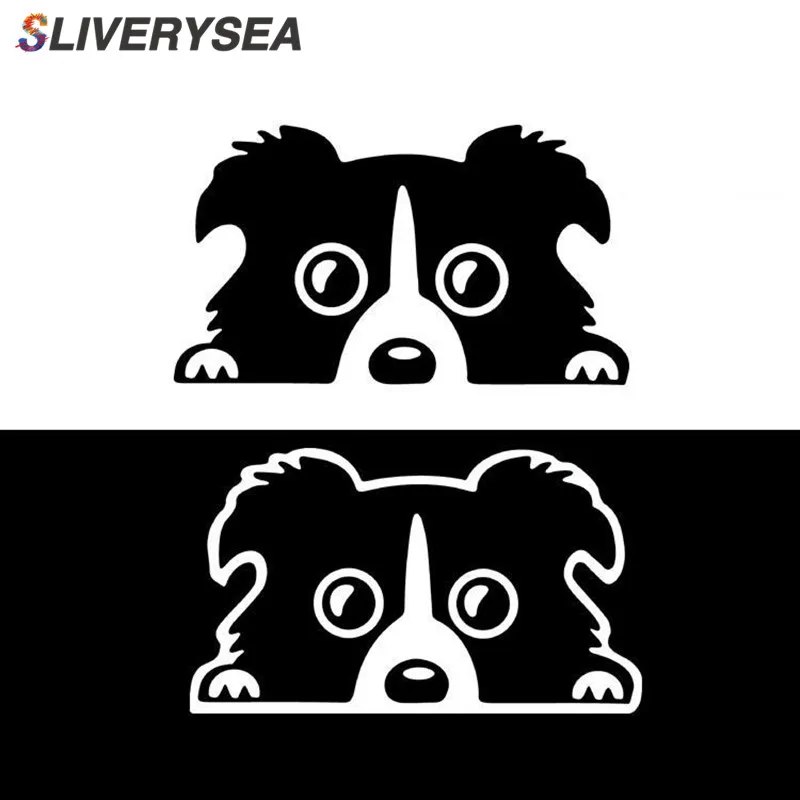 

SLIVERYSEA Cute Dog Car Stickers for Truck Decor Hand Door Body and Motorcyle Accessories Animals Vinyl Decals Car styling