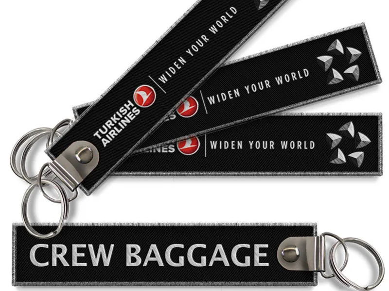 Логотип Turkish Airlines расширит ваш мир багажа Ткань Вышивка брелок|logo keychain|keychain logoairline