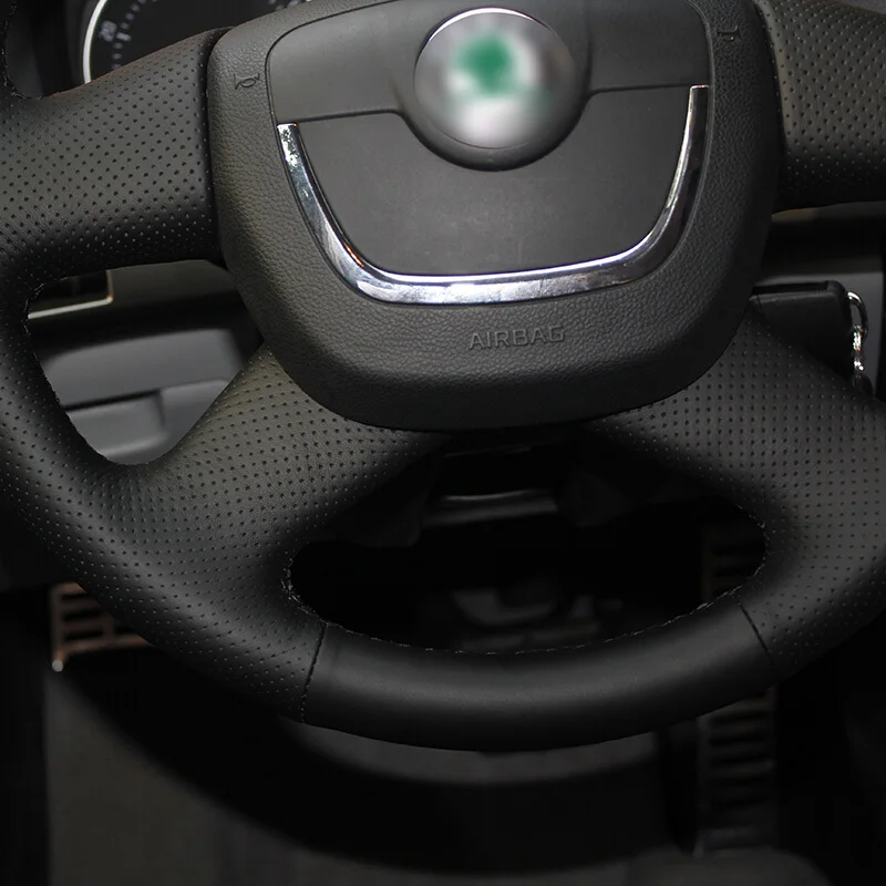 Чехол из натуральной кожи для руля Skoda Octavia Superb 2012 Fabia a 5 a5 2013 Yeti|leather steering wheel