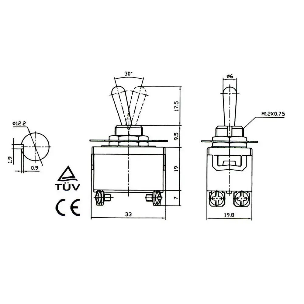 EE поддержка 3 X сверхмощный 20A 125V DPST 4Pin вкл/выкл автомобильный клавишный