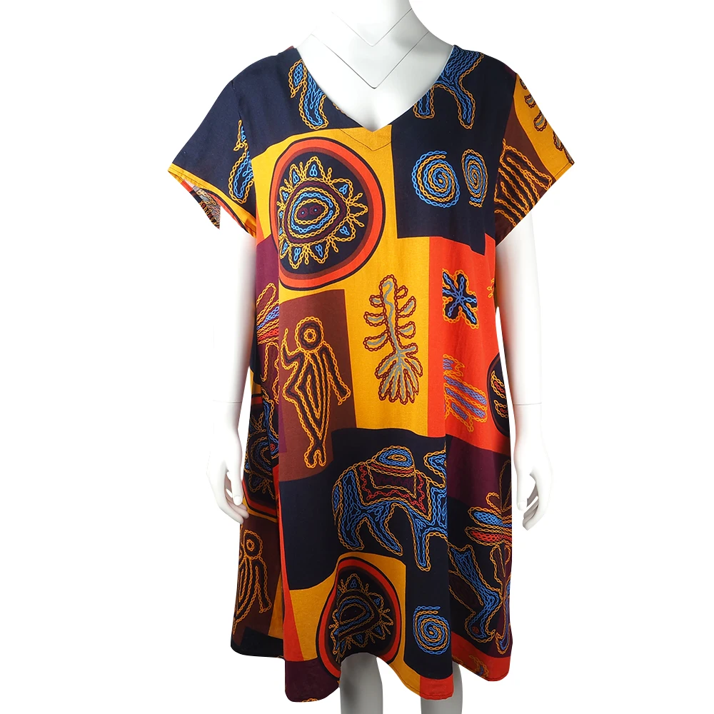 Женское летнее хлопковое платье с коротким рукавом Vestido Robe Kaftan женское винтажное